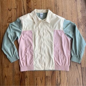 Vintage 80s Pastel Colorblock Jacket by Alfred Dunner Size 16 Grannycore
